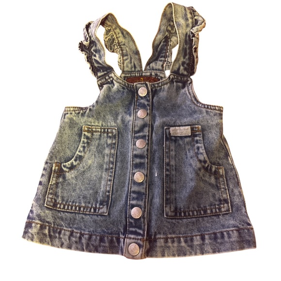 7 For All Mankind Denim Kids Overall Dress - Picture 1 of 4